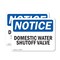 Signmission Domestic Water Shutoff Valve, 14 in W x Rectangle, Plastic OS-2PACK-NS-P-1014-L-11454 - alternate 1